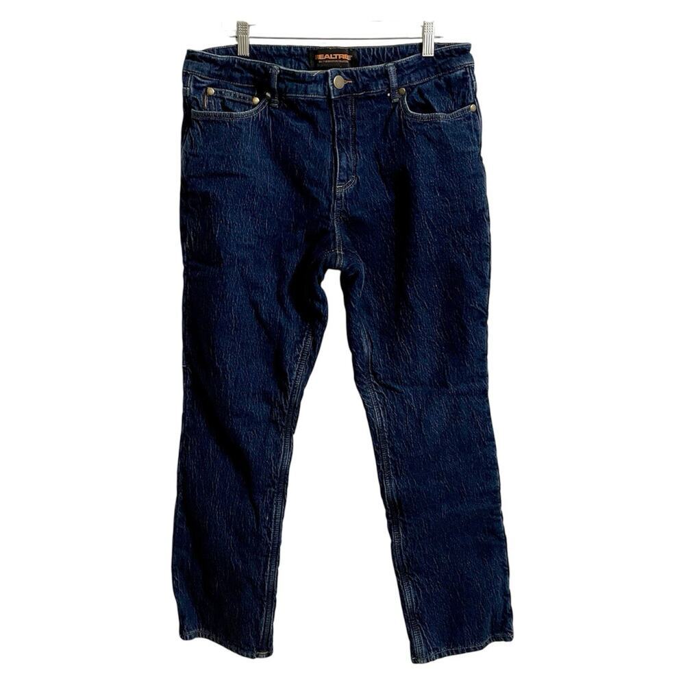 Realtree Jeans Size 36 Men Blue Flannel Lined Denim Pants 36x32 Outdoor Utility